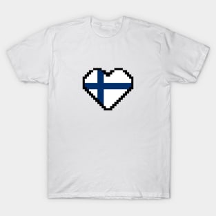 Finland Flag Pixel Art, Finnish flag pixel art T-Shirt